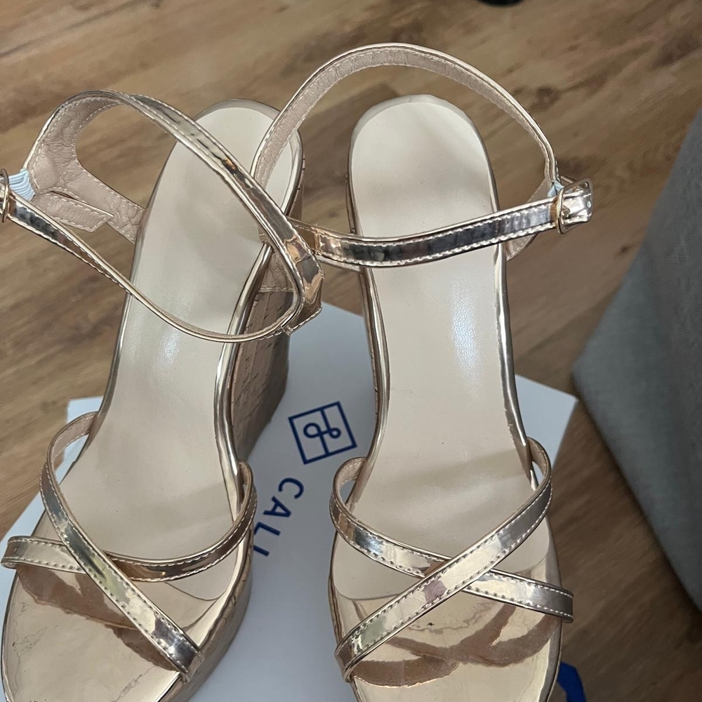 Gold Wedge Sandals